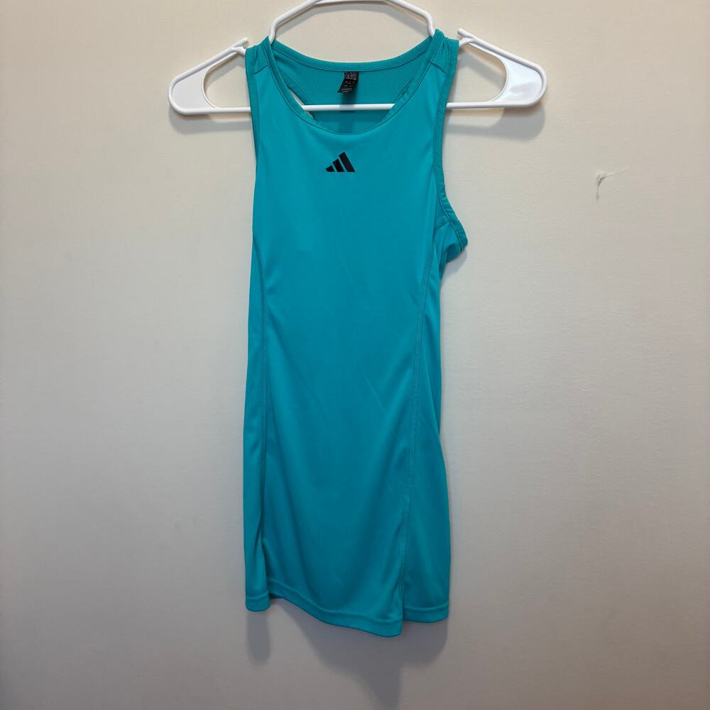Adidas AeroReady Turquoise Athletic Tank Dress Top Womens Small